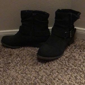 Black sweater booties